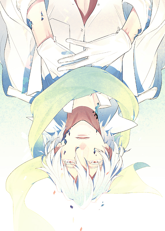 1boy, android, clear_(dramatical_murder), dramatical_murder, gloves, male, mooh, parts_exposed