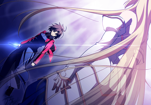 arcueid_brunestud, blonde_hair, game_cg, jacket, japanese_clothes, kara_no_kyoukai, knife, long_hair