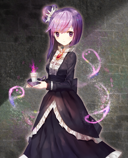 1girl, asymmetrical_hair, bangs, black_dress, blackberry_cookie, blunt_bangs, blush, bow