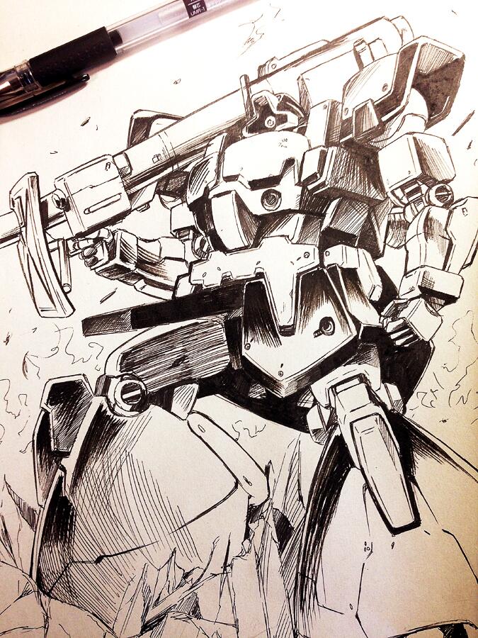 bazooka, comparison, dom, dom_tropen, fukai_ryousuke, gundam, gundam_0083, mecha
