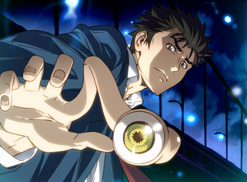 1boy, commentary_request, izumi_shinichi, kiseijuu, migi