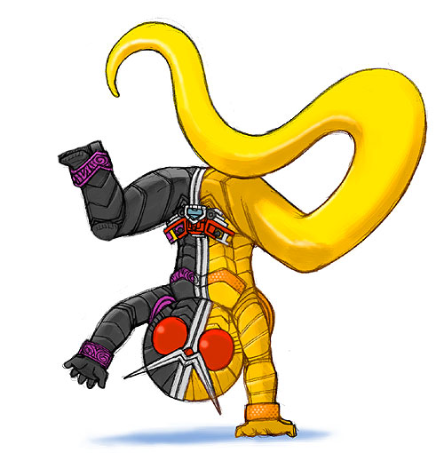 antenna, belt, handstand, kamen_rider, kamen_rider_double, kamen_rider_w, kaos