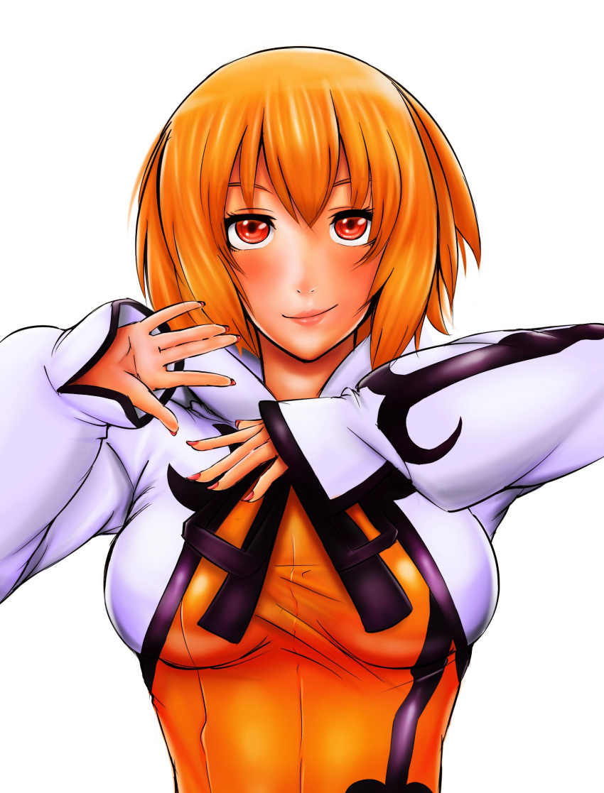 breasts, denizen_tomo, highres, mahou_shoujo_kazumi_magica, mahou_shoujo_madoka_magica, maki_kaoru, orange_eyes, orange_hair