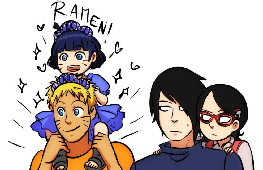 2boys, 2girls, black_hair, blonde_hair, blue_dress, blue_eyes, blue_hair, carrying