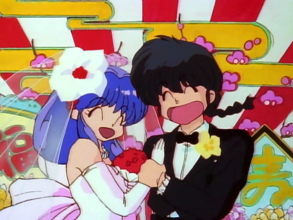 couples, closed_eyes, ranma_1/2, saotome_ranma, shampoo_(ranma_1/2), wedding