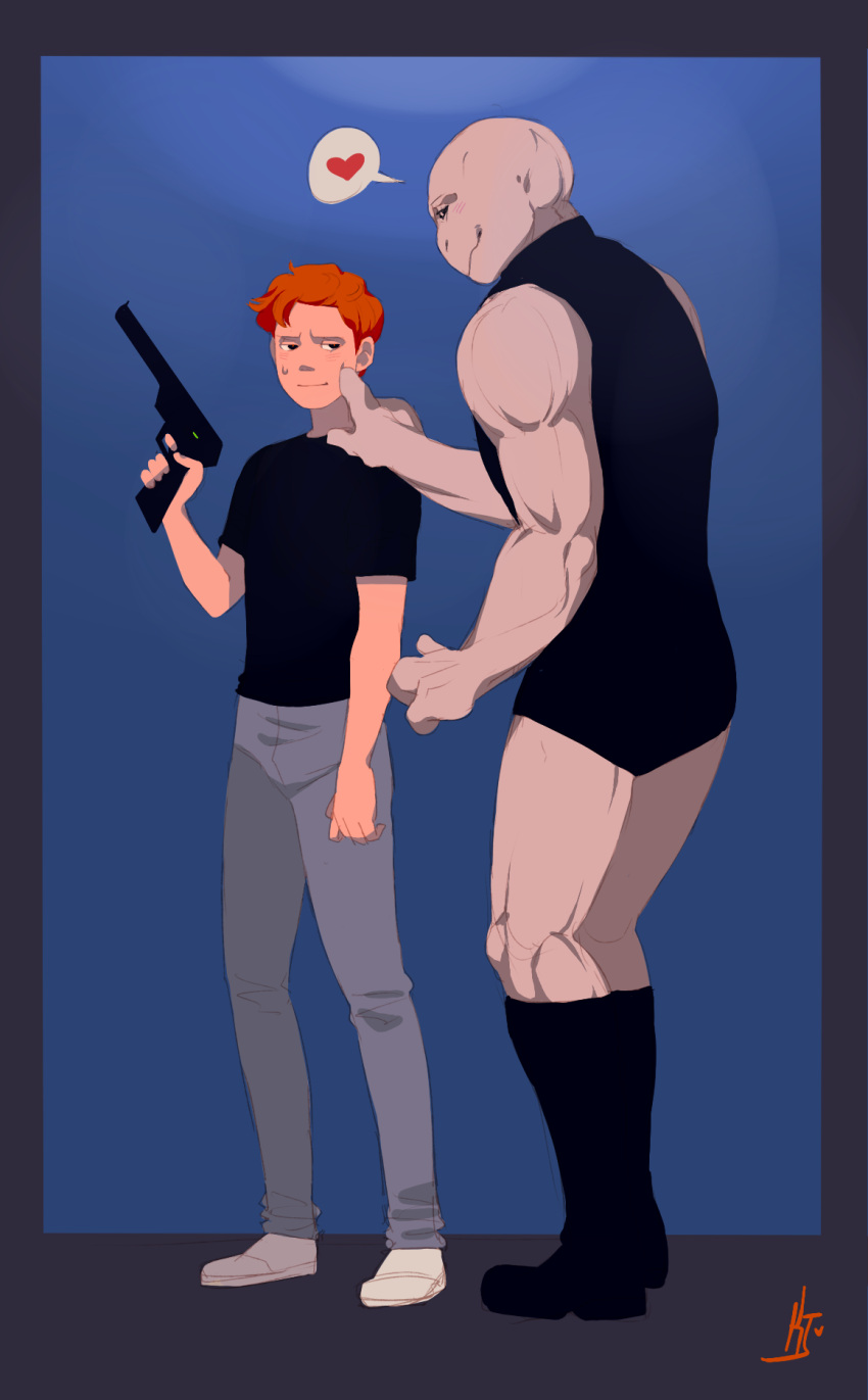 2boys, alien, another_world, bad_end, boots, buddy_(another_world), caress, energy_gun