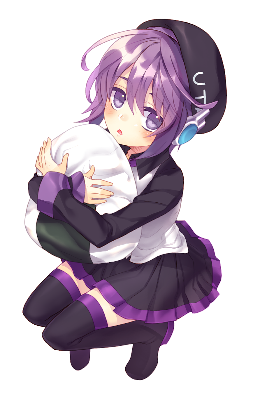 1girl, black_legwear, food, hat, highres, looking_at_viewer, onigiri, open_mouth