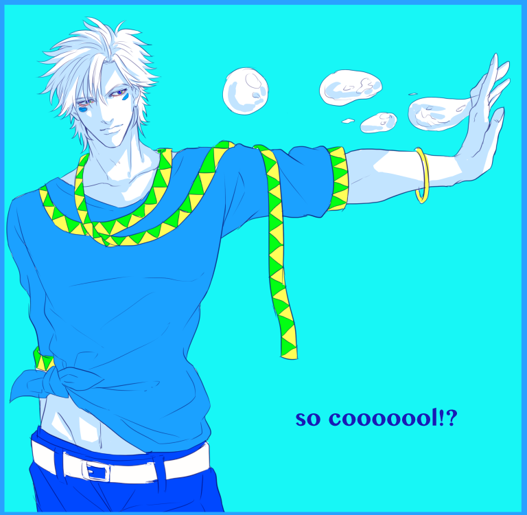 1boy, bubble, caesar_anthonio_zeppeli, facial_mark, jojo_no_kimyou_na_bouken, kedouinkororu, ribbon, solo