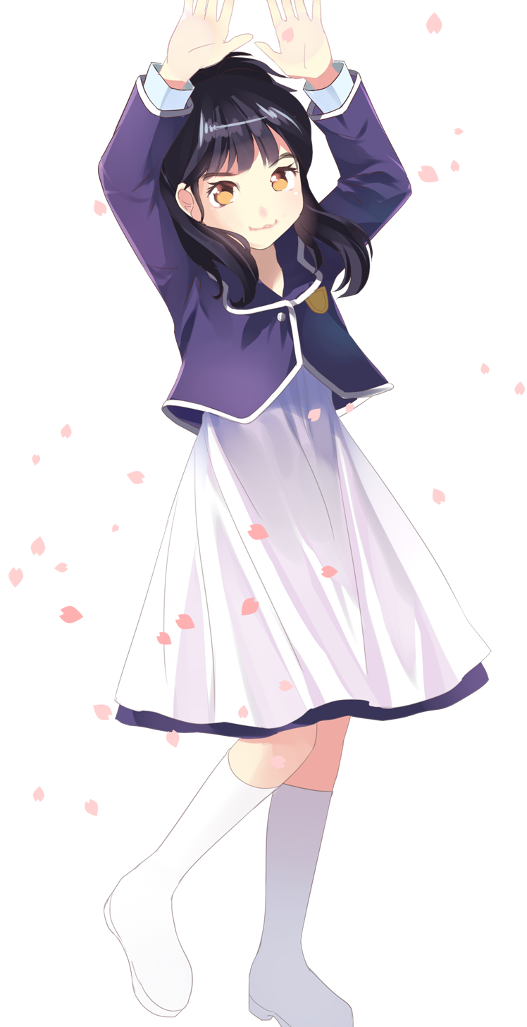 1girl, akb48, arms_up, black_hair, boots, brown_eyes, highres, long_hair