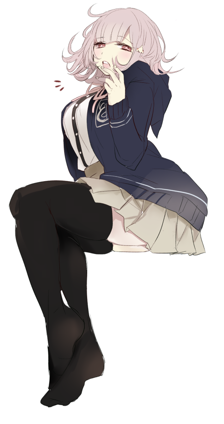 brown_eyes, dangan_ronpa, dennbadennba0105, lavender_hair, nanami_chiaki, skirt, super_dangan_ronpa_2, thigh-highs