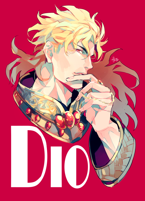 1boy, blonde_hair, bracelet, collar, dio_brando, gem, jewelry, jojo_no_kimyou_na_bouken
