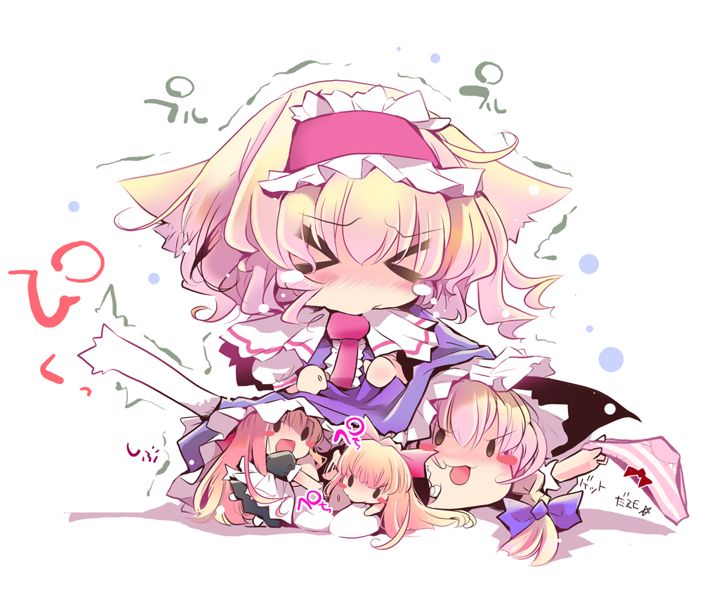 >_<, alice_margatroid, animal_ears, blonde_hair, blush, blush_stickers, bow, braid