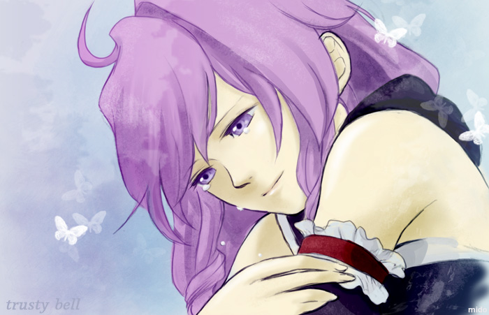 claves, mido_(artist), purple_eyes, purple_hair, tears, trusty_bell