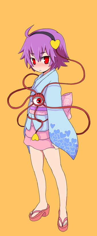 clog_sandals, eyes, gap, hairband, heart, japanese_clothes, kimono, komeiji_satori