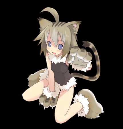 ahoge, blue_eyes, born_freaks, brown_hair, cat_ears, catgirl, game_cg, tail