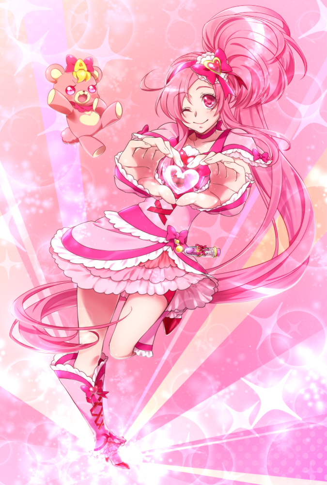 0417nao, 1girl, aino_hikaru_(0417nao), bear, boots, bow, choker, creature