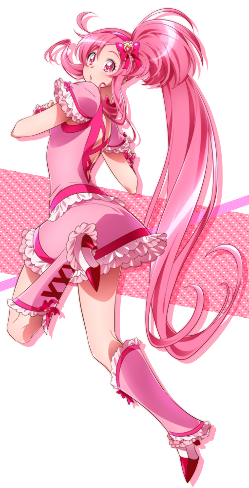 0417nao, 1girl, aino_hikaru_(0417nao), boots, bow, cure_prism_(0417nao), frills, hair_bow