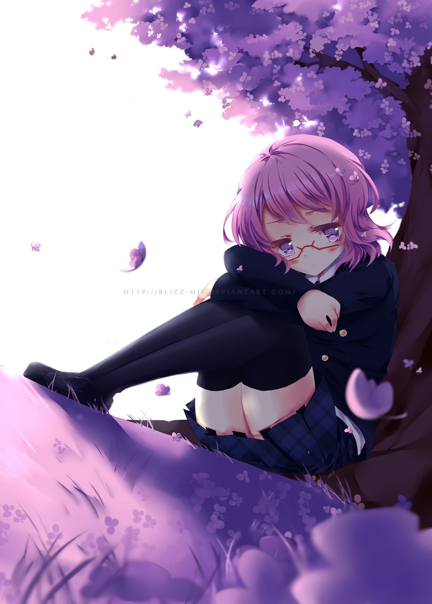 1girl, ass, blizz, blush, character_request, copyright_request, glasses, highres