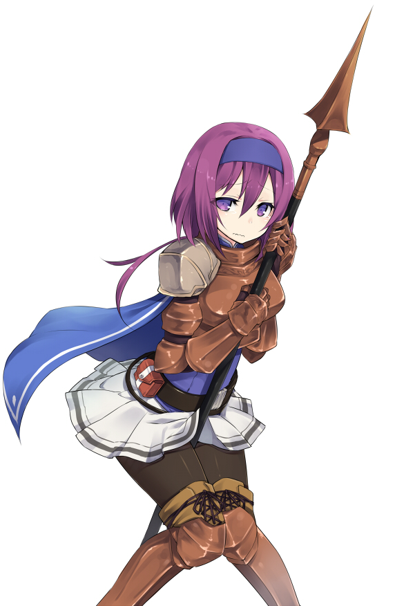 1girl, armor, belt, boots, cape, dungeons_&amp;_princess, hairband, pantyhose