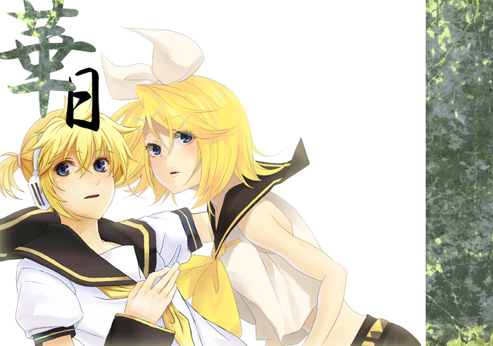 blue_eyes, fujiwara_hiro, kagamine_len, kagamine_rin, siblings, twins, vocaloid