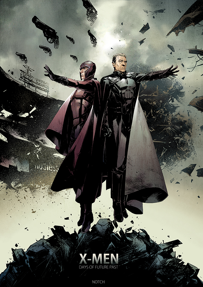 2boys, cape, dual_persona, gun, helmet, magneto, marvel, multiple_boys