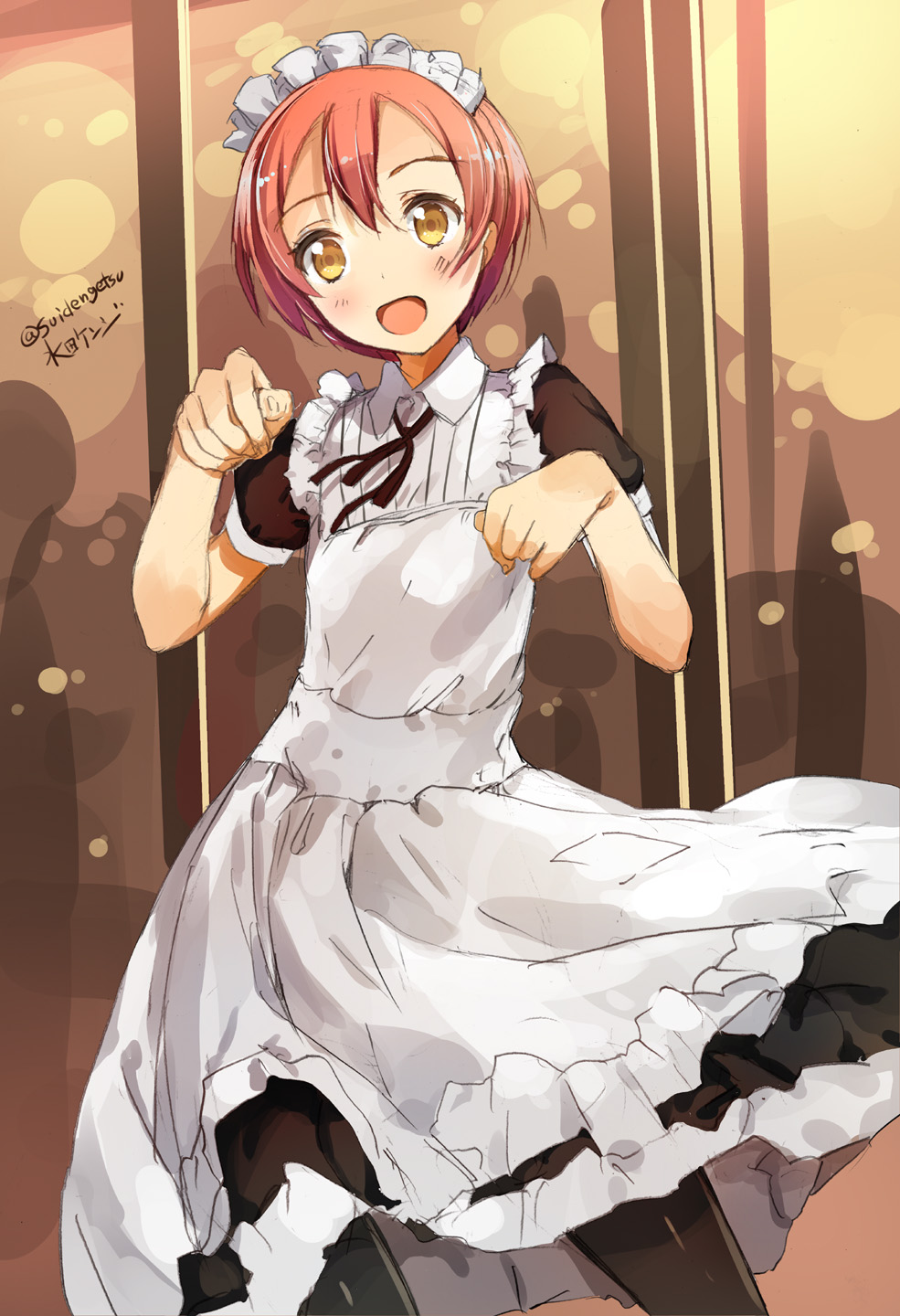 1girl, :d, artist_name, blush, highres, hoshizora_rin, looking_at_viewer, love_live!_school_idol_project