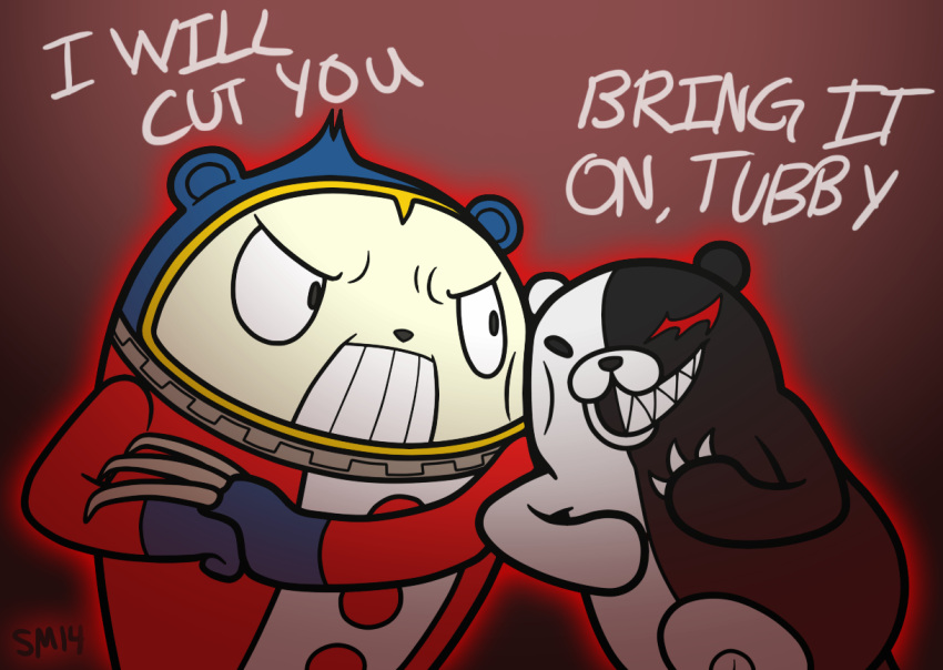 2014, 2others, animal, atlus, bear, cheek-to-cheek, claws, clenched_teeth