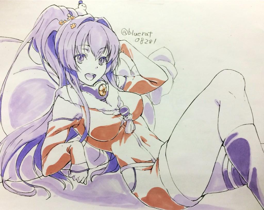 1girl, christmas, kantai_collection, nakamori_koutarou, ponytail, santa_costume, yamato_(kantai_collection)