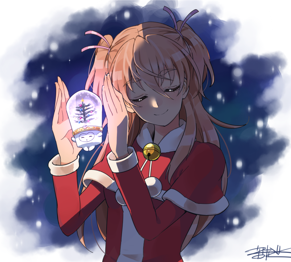 1girl, brown_hair, capelet, closed_eyes, houjou_hibiki, long_hair, naokado, precure