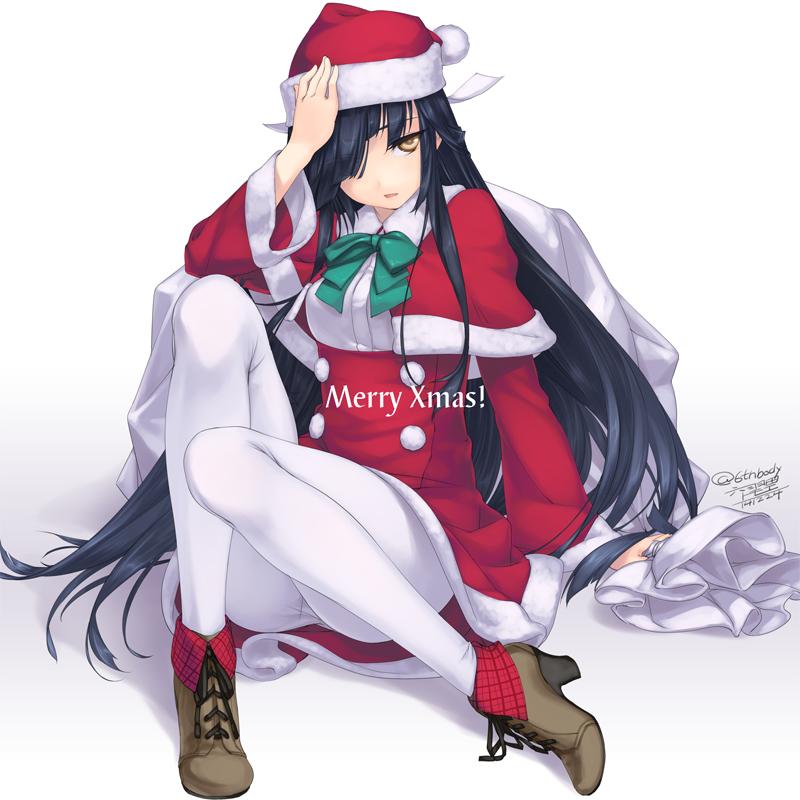 1girl, black_hair, dated, hair_over_one_eye, hayashimo_(kantai_collection), kantai_collection, legs, long_hair