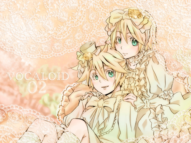 1girl, aqua_eyes, blonde_hair, chabatake, dress, frills, hair_ribbon, hat