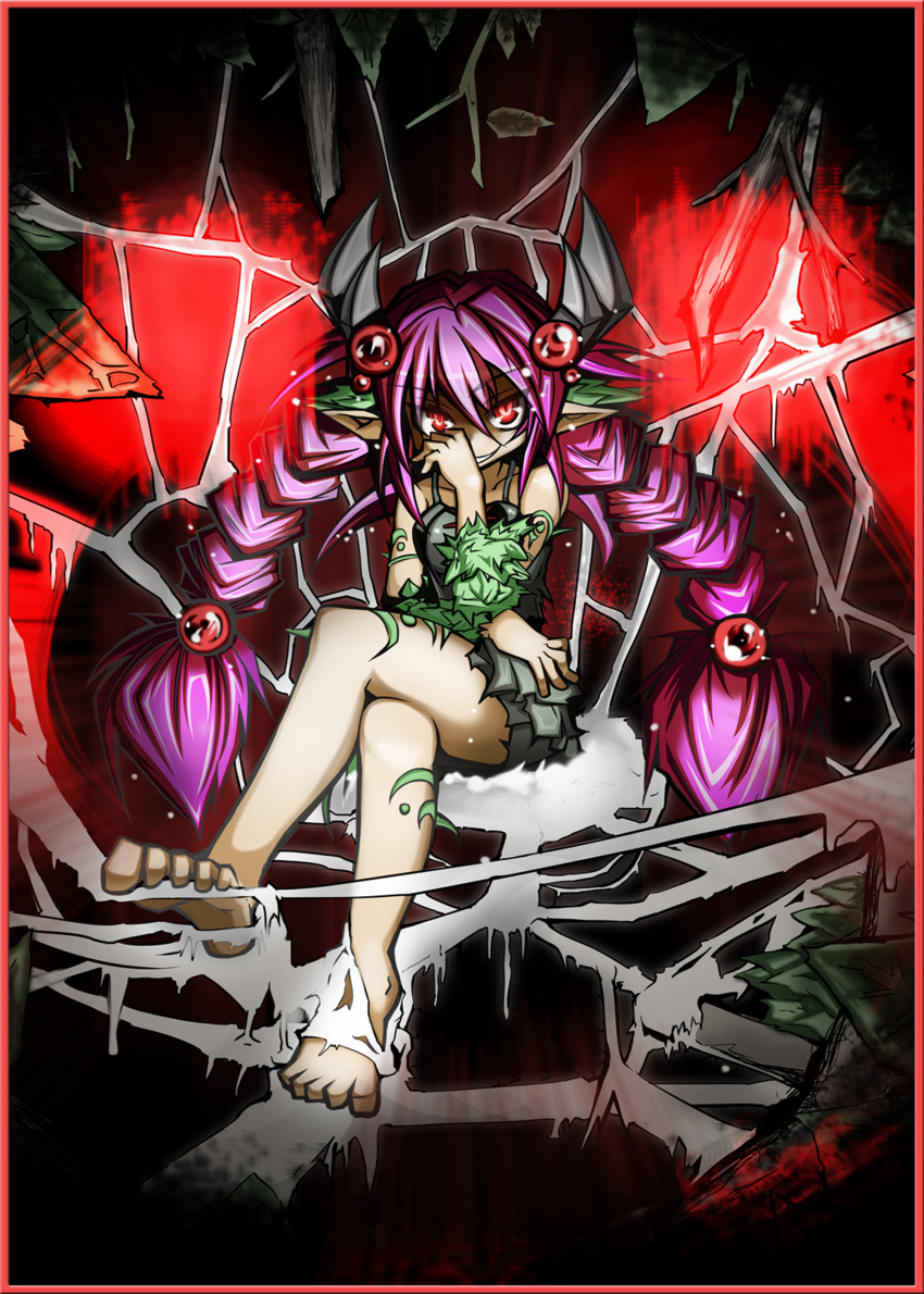 1girl, absurdres, braid, duel_monster, hair_bobbles, hair_ornament, highres, insect_girl