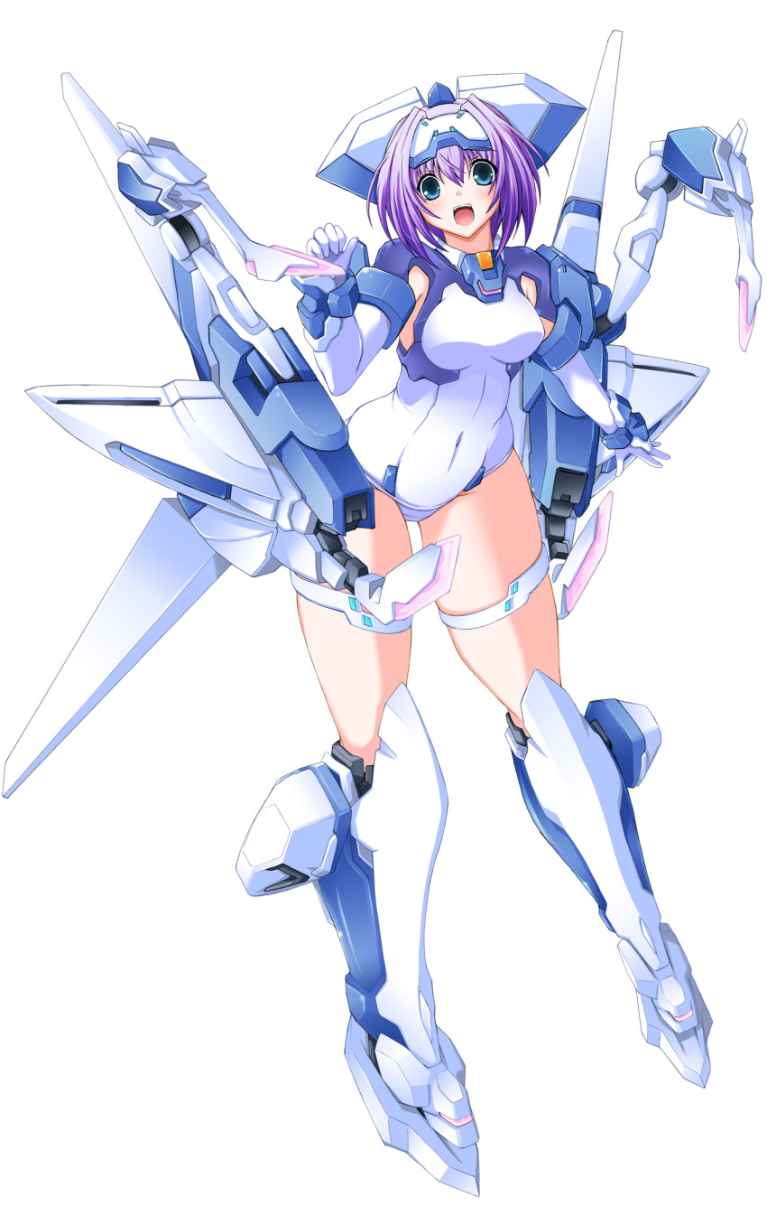 1girl, armor, bodysuit, breasts, exelica, headgear, highres, mecha_musume