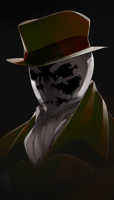 1boy, cravat, dc_comics, fedora, hat, kochiya_(gothope), mask, rorschach