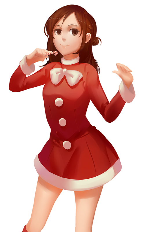 1girl, 34_(hakunimu), bow, brown_eyes, brown_hair, candy, candy_cane, christmas