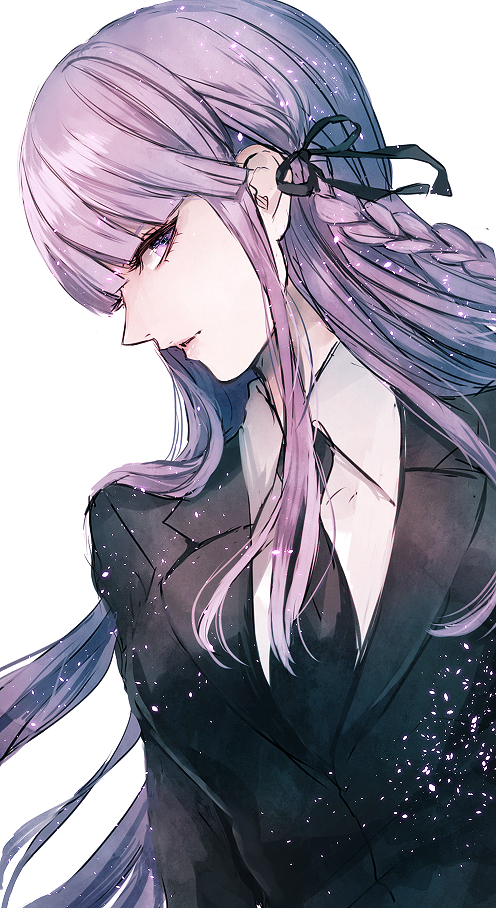 braid, dangan_ronpa, dangan_ronpa_1, formal, kirigiri_kyouko, necktie, purple_hair, sakuyu