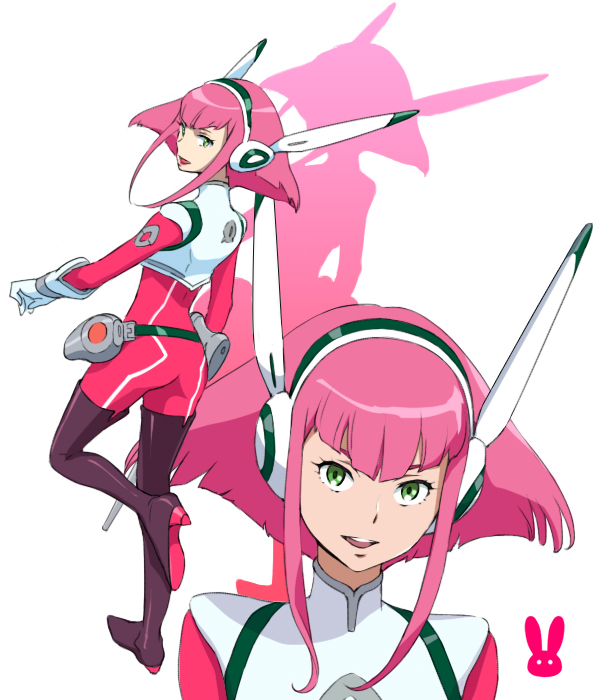 barara_peol, bodysuit, green_eyes, gundam, gundam_g_no_reconguista, headset, kei-co, pink_hair