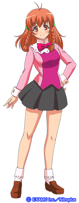 1girl, aibara_natsumi, brown_eyes, brown_hair, hello_world., looking_at_viewer, nitro+_blasterz, nitroplus