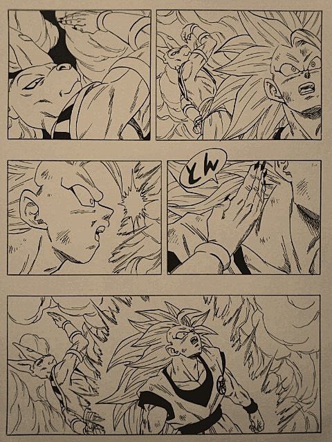 2boys, aura, blonde_hair, chop, dragon_ball, dragon_ball_z, dragon_ball_z_kami_to_kami, hakaishin_bills