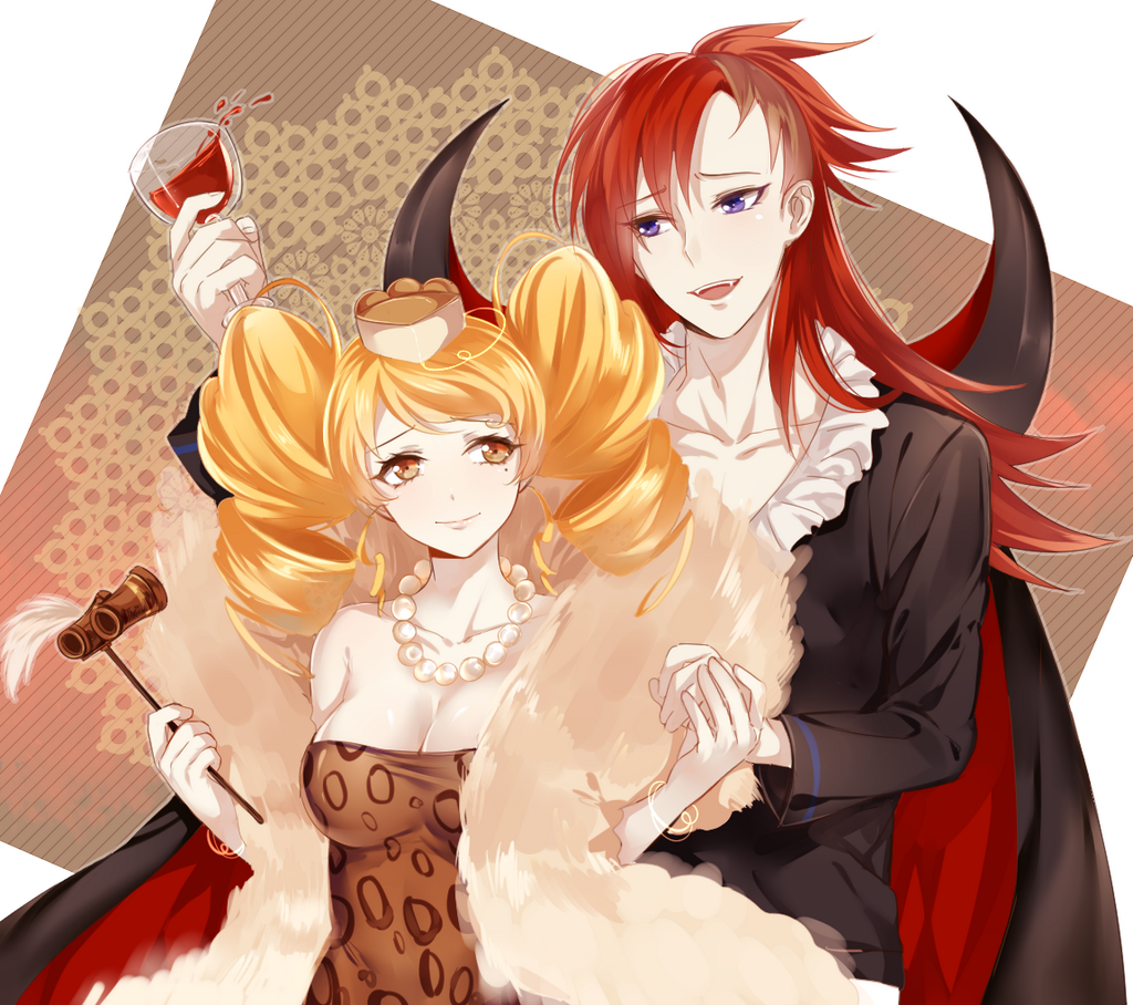 1boy, 1girl, apfl0515, bangs, bare_shoulders, blonde_hair, blood, brown_eyes