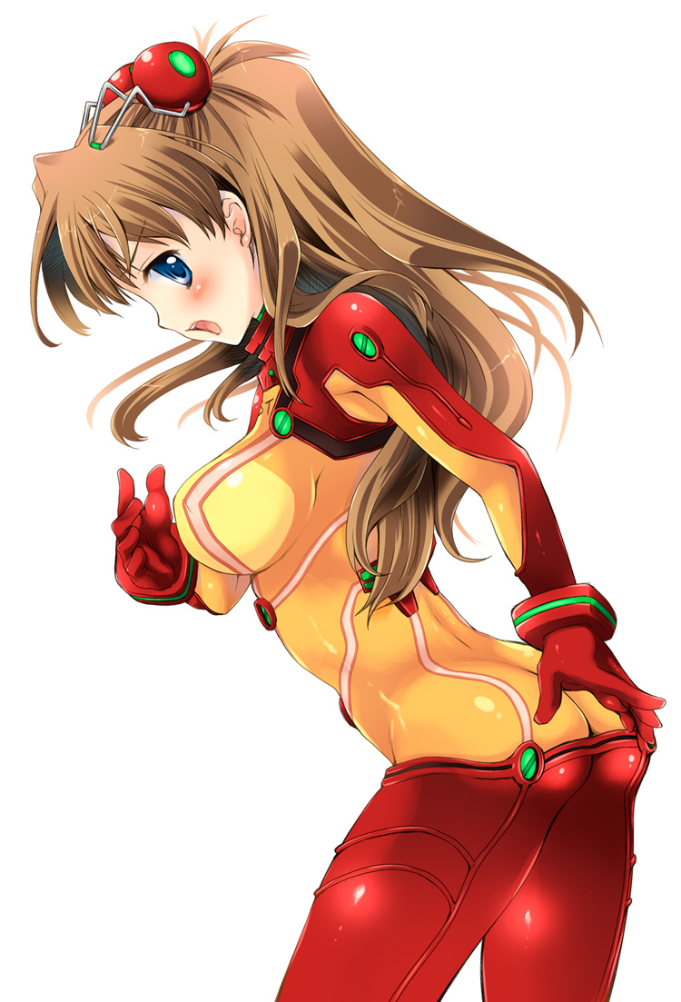 blue_eyes, blush, brown_hair, kurosawa_kiyotaka, long_hair, neon_genesis_evangelion, plugsuit, rebuild_of_evangelion