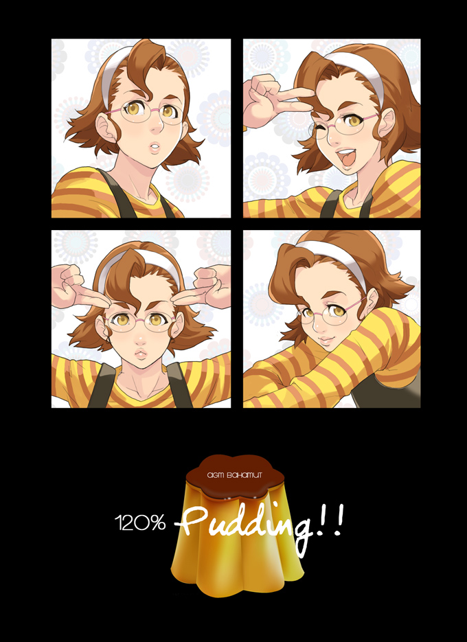 1girl, ;), bangs, brown_eyes, brown_hair, collage, eyebrows, flipped_hair