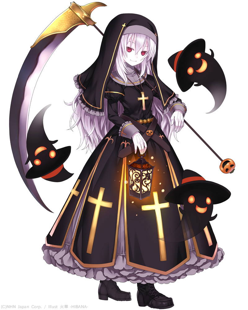 1girl, carrying_over_shoulder, hibanar, holding, hood, lantern, long_hair, looking_at_viewer