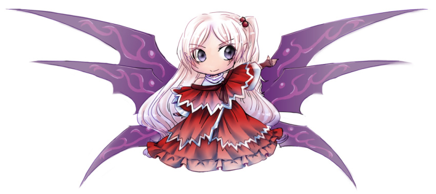 bare_shoulders, fingerless_gloves, gloves, grey_eyes, hair_beads, mad-tuna, shinki, side_ponytail