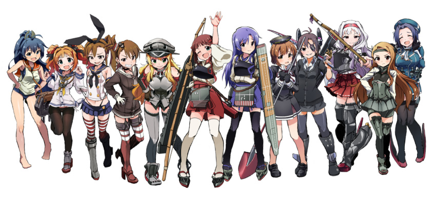 6+girls, :d, ^_^, akagi_(kantai_collection), akagi_(kantai_collection)_(cosplay), amami_haruka, amatsukaze_(kantai_collection), amatsukaze_(kantai_collection)_(cosplay)