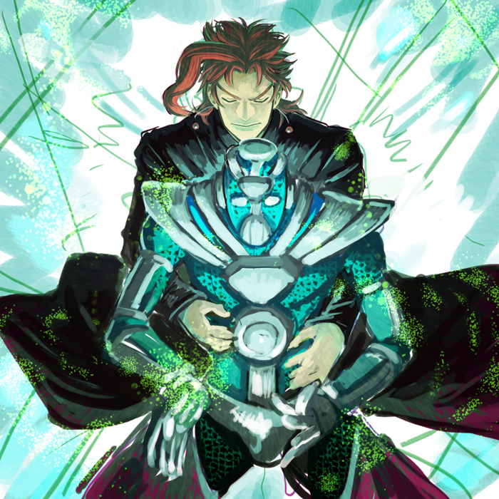 2boys, drawr, earrings, gakuran, hierophant_green, jewelry, jojo_no_kimyou_na_bouken, kakyouin_noriaki