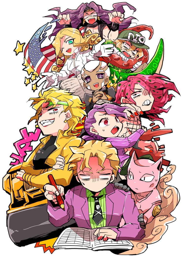 chibi, diavolo, diego_brando, dio_brando, enrico_pucci, flag, funny_valentine, jojo_no_kimyou_na_bouken