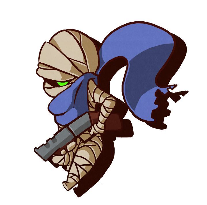 1girl, bandages, blue_scarf, green_eyes, nuclear_throne, pietepiet, rebel_(nuclear_throne), scarf, simple_background, slugger_(nuclear_throne), solo, transparent_background
