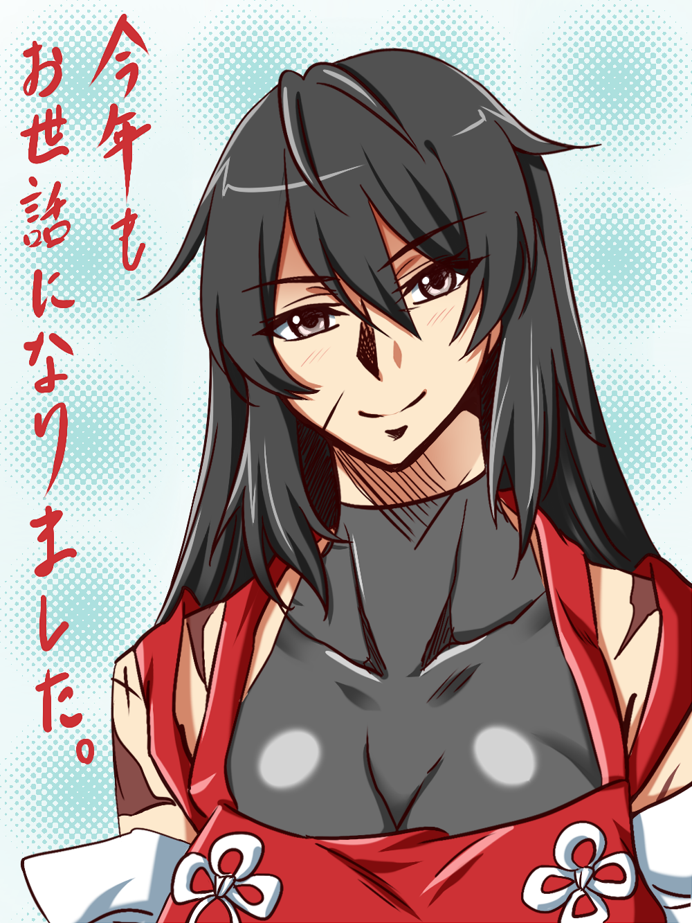 1girl, antenna_hair, black_hair, breasts, brown_eyes, collarbone, highres, leotard