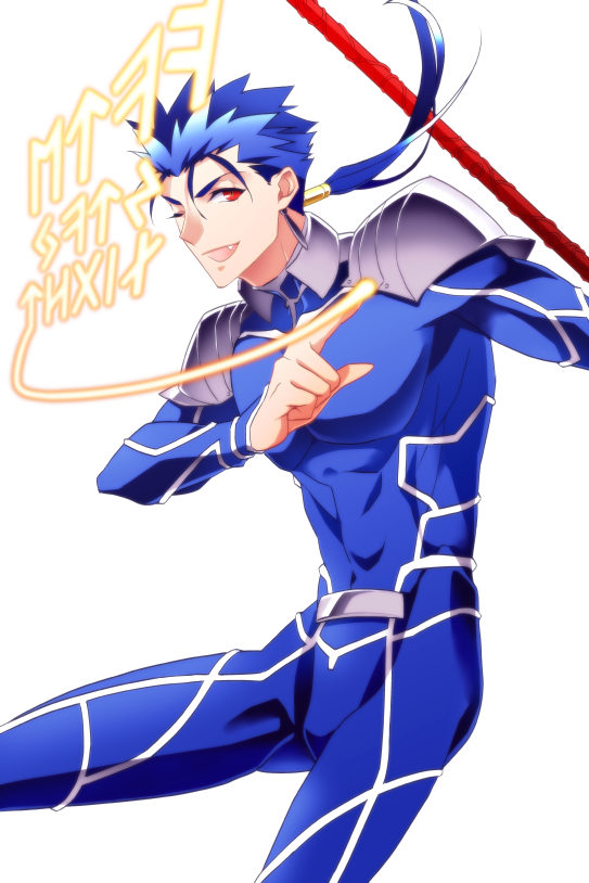 blue_hair, earrings, fate/stay_night, fate_(series), gae_bolg, jewelry, lancer, long_hair